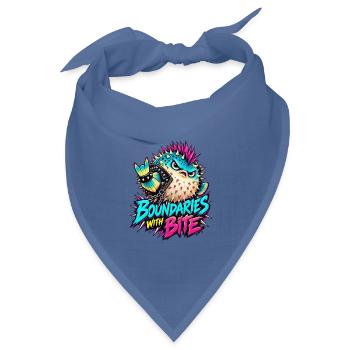 Boundaries with Bite Pufferfish - Bandana Dreieckstuch - Taubenblau - Vorne