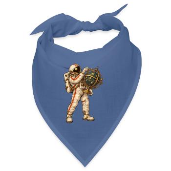 Astronaut mit goldener Himmelskugel - Bandana Dreieckstuch - Taubenblau - Vorne