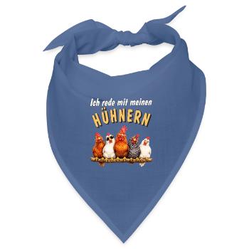 Hühner Ich rede mit meinen Hühnern - Bandana Dreieckstuch - Taubenblau - Vorne