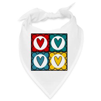 HEILIGER VALENTINSTAG. ICH LIEBE DICH. ICH LIEBE DICH. LIEBE. LIEBE - Bandana - Weiß - Vorne