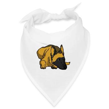 Wachsamer Malinois Gebrauchshund - Bandana - Weiß - Vorne