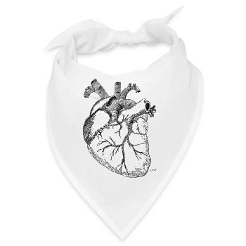 Anatomisches Herz - Bandana - Weiß - Vorne