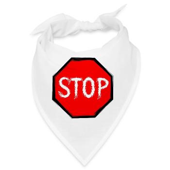 Stop Schild Vektor - Bandana - Weiß - Vorne