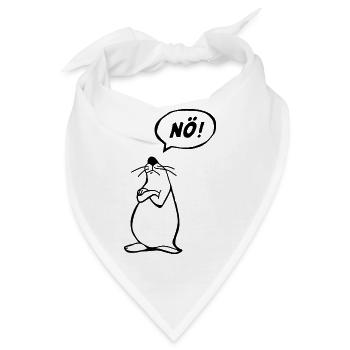 Nö Maus schwarz NÖ - Bandana - Weiß - Vorne