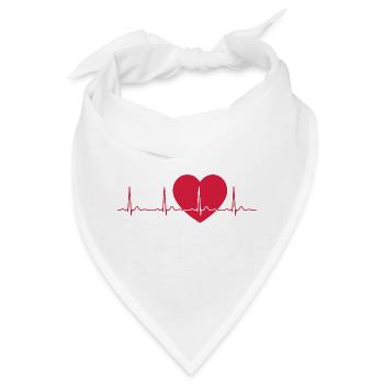 Herzschlag-EKG-Linie Medizinischer Pulswellen-Ikon-Vektor - Bandana - Weiß - Vorne