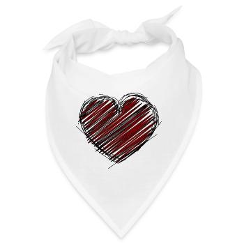 HERZ. HERZ. HERZ. KÜSSEN. SCHMATZEN. KÜSST. - Bandana - Weiß - Vorne