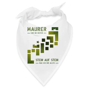 Maurer Hochbau Steinmetz - Bandana - Weiß - Vorne