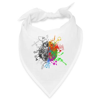 Gehirnhälften - Logik und Kreativität - Bandana - Weiß - Vorne