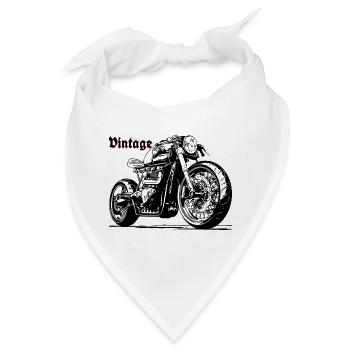 Nachtbike Linienkunst - Bandana - Weiß - Vorne