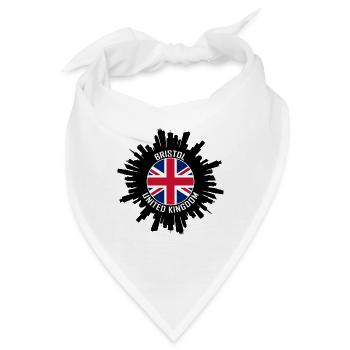 Bristol Skyline UK Flagge Reisesouvenir - Bandana - Weiß - Vorne