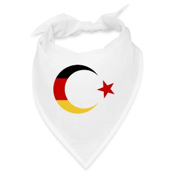 Deutsche und Türkische Flagge - Bandana - Weiß - Vorne