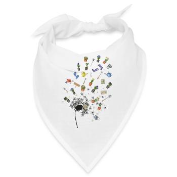 Garten in Splittern: Werkzeuge und Blumen - Bandana - Weiß - Vorne