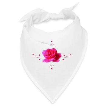 pinke Rose - Bandana - Weiß - Vorne