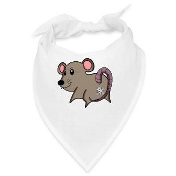 Maus Arsch - Maus Hintern - Bandana - Weiß - Vorne