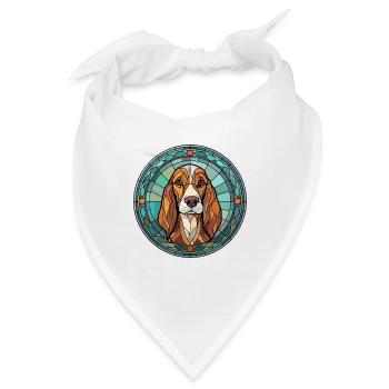 Russischer Harlekin Hund Rasse Buntglas Co - Bandana - Weiß - Vorne