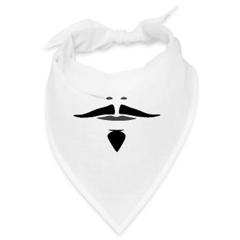 Musketier D'Artagnan Schnurrbart Schwarze Barbichette - Bandana - Weiß - Vorne