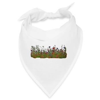 Wiesenwildblumen Musterdruck - Bandana - Weiß - Vorne