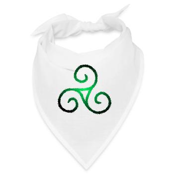Keltisches Symbol Triskele Dreierspirale - Bandana - Weiß - Vorne