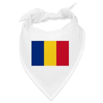 Rumänien – Trikolore der Flagge vertikal - Bandana - Weiß - Vorne