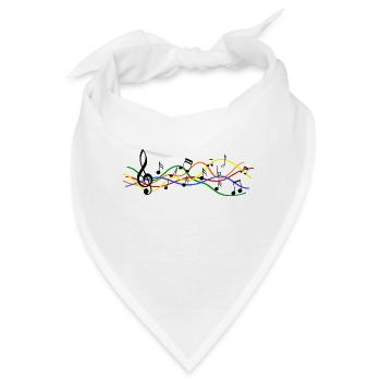 Musikalische Noten Noten Muster. Musik - Bandana - Weiß - Vorne