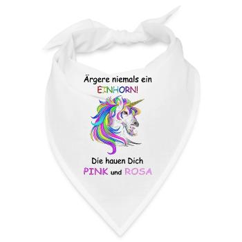 Einhörner nicht Ärgern - Bandana - Weiß - Vorne