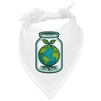 Welt im Glas: Grünes Wachstum - Bandana - Weiß - Vorne