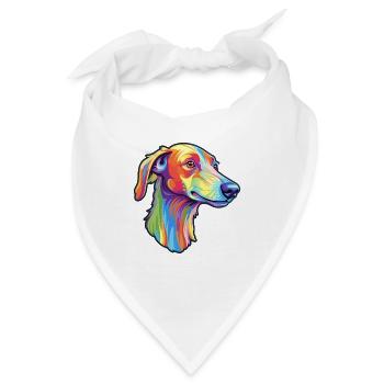 Lurcher Hunderasse Cartoon Kawaii Illustration - Bandana - Weiß - Vorne