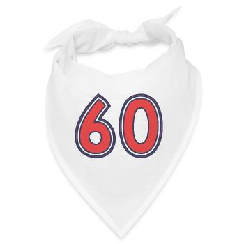 60. 60 JAHRE. 60-JÄHRIGES JUBILÄUM. 60. GEBURTSTAG. - Bandana - Weiß - Vorne
