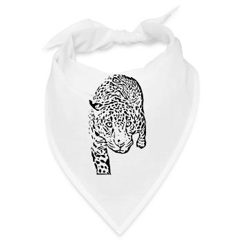 leopard schwarz schwarzer Leopard - Bandana - Weiß - Vorne