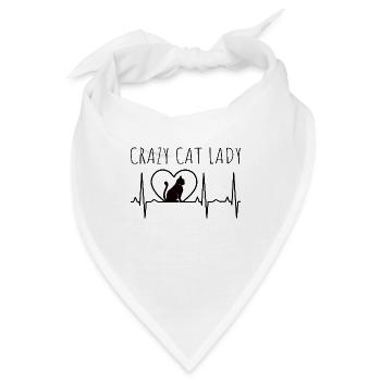 Katzen Hauskatze Herzschlag - Bandana - Weiß - Vorne