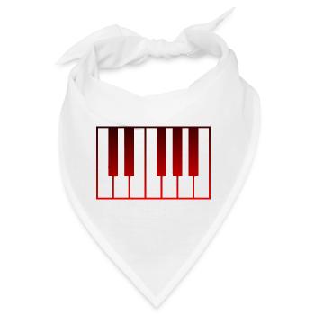Musikinstrument - Klavier - Bandana - Weiß - Vorne