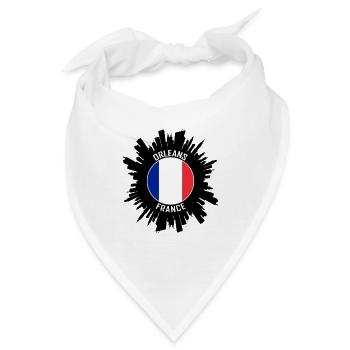 Orleans Skyline Frankreich Flagge Reise-Souvenir - Bandana - Weiß - Vorne