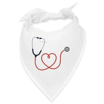 Stethoskop Logo Symbol Symbol - Bandana - Weiß - Vorne