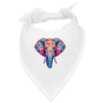 Bunte Aquarell-Tierillustration des Elefanten - Bandana - Weiß - Vorne