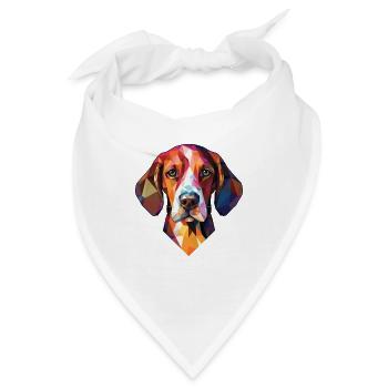 Tiroler Bracke Hunderasse Aquarell Illustration - Bandana - Weiß - Vorne