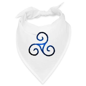 Keltisches Symbol Triskele Dreierspirale - Bandana - Weiß - Vorne