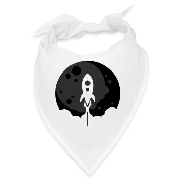 Rocket to the Moon - Schwarz - Bandana - Weiß - Vorne