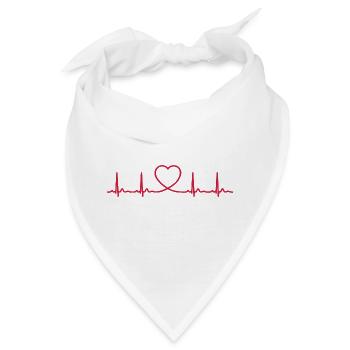Herzschlag-EKG-Linie Medizinischer Pulswellen-Ikon-Vektor - Bandana - Weiß - Vorne