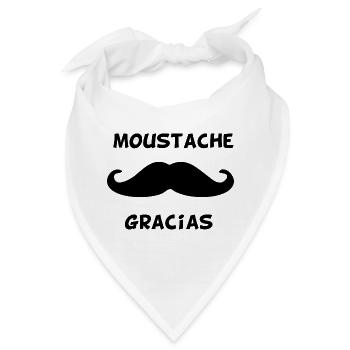 Schnurrbart Gracias Lustiges Humor Geschenk - Bandana - Weiß - Vorne