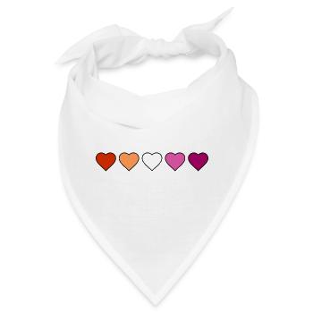 Lesbisch Lesbe Lesben Herzen - Bandana - Weiß - Vorne