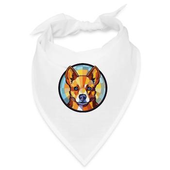 Lancashire Heeler Hunderasse buntes Aquarell - Bandana - Weiß - Vorne