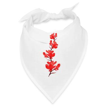 Blumenrohr rote Blumen - Bandana - Weiß - Vorne
