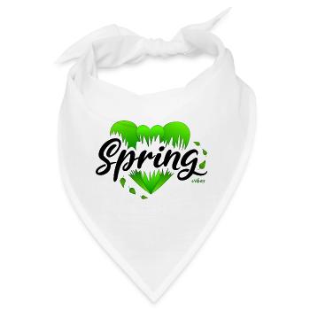 Frühling Frühlingsanfang Herzen - Bandana - Weiß - Vorne