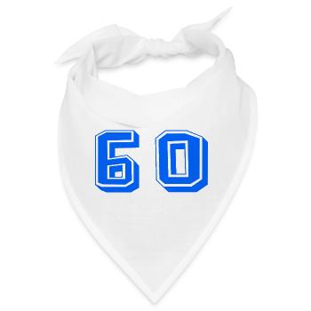 60. 60 JAHRE. 60-JÄHRIGES JUBILÄUM. 60. GEBURTSTAG. - Bandana - Weiß - Vorne