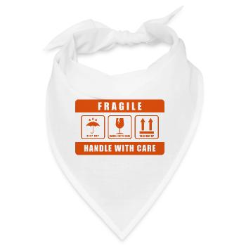 Fragile Handle with Care Versandetikett - Bandana - Weiß - Vorne