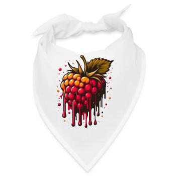 Zweifarbige tropfende Himbeere - Bandana - Weiß - Vorne