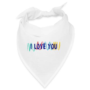 VALENTINSTAG. ICH LIEBE DICH. ICH LIEBE DICH. LIEBE. LIEBE - Bandana - Weiß - Vorne