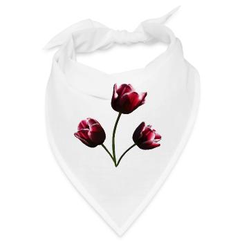 Tulpen weinrote Tulpe - Bandana - Weiß - Vorne