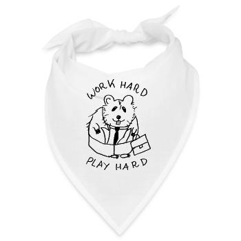 work hard play hard hamster - Bandana - Weiß - Vorne