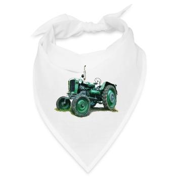 Vintage grüner Traktor, Farmer T-Shirts, Kleidung - Bandana - Weiß - Vorne